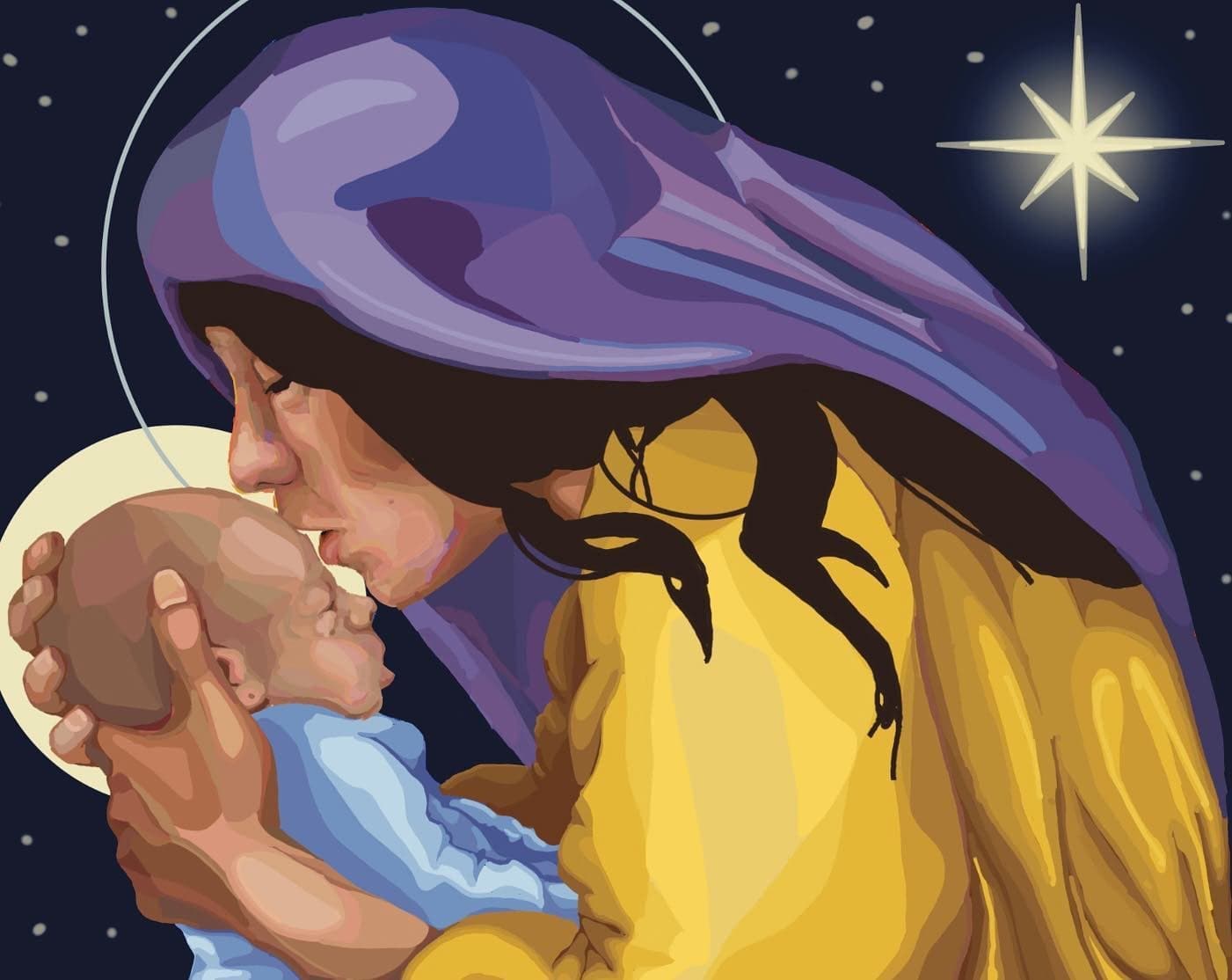 Mary and Jesus — original painting by Ella Wright